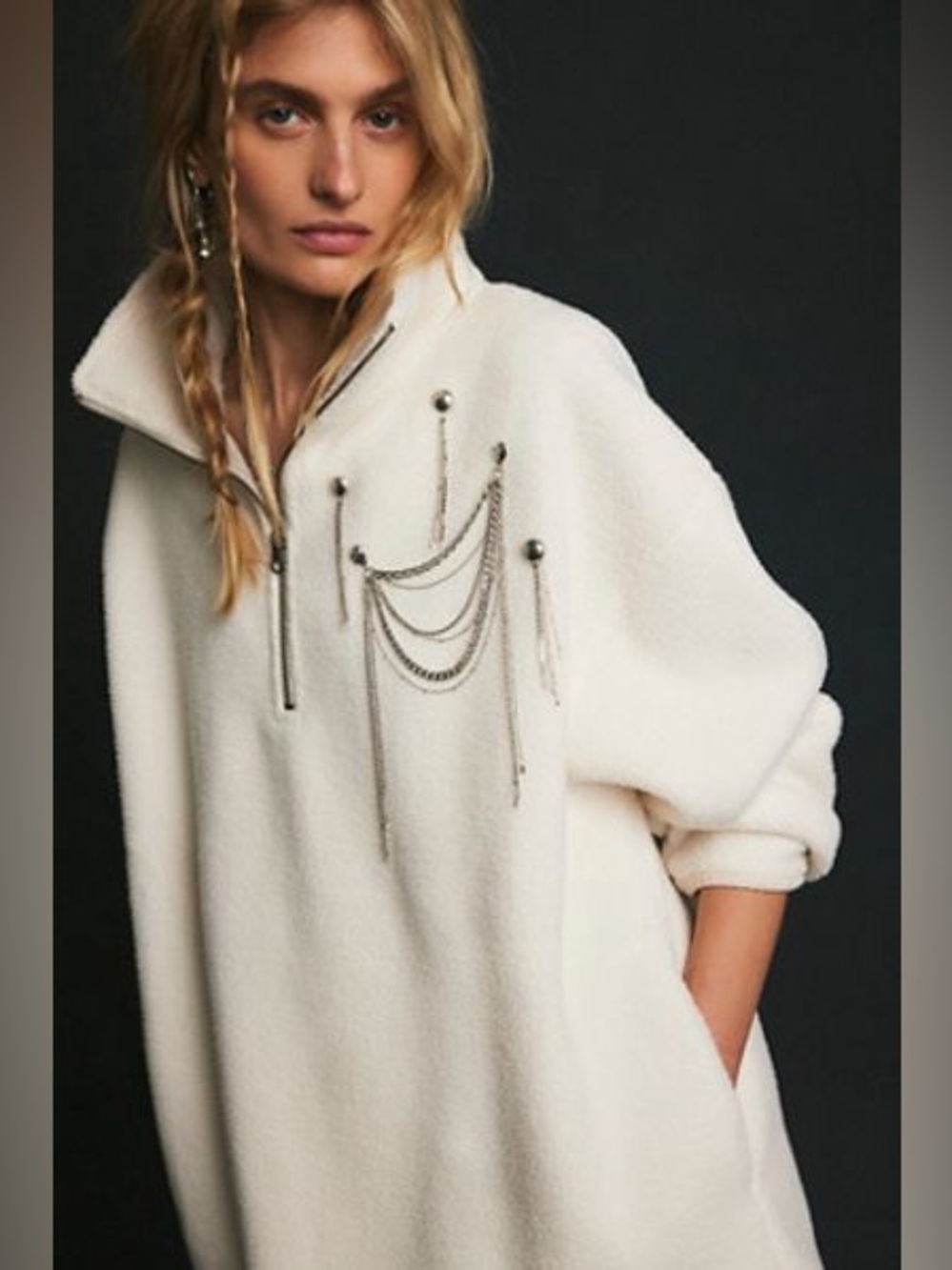 NWT Free People Coco Faux Shera Pullover - Picture 5 of 16
